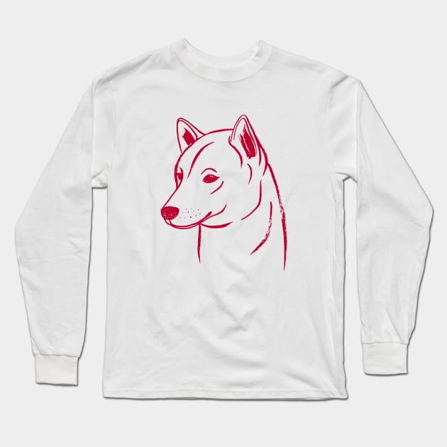 Shiba Inu (White and Red) Long Sleeve T-Shirt by illucalliart